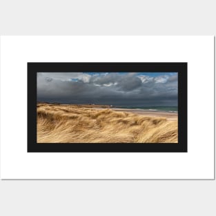 Stormy Bamburgh Beach Posters and Art